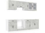 Syfax™ Set Mobili Da Cucina 8 Pz Kalmar Grigio Cemento In Truciolato