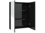 Syfax™ Armadietto A Specchio Per Bagno 60X15X75 Cm Mdf Nero Lucido