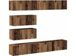 Syfax™ Set Mobile Tv 6 Pz Montato A Parete Legno Antico In Truciolato