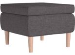 Syfax™ Poggiapiedi Con Gambe In Legno Grigio Scuro In Tessuto