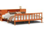 Syfax™ Letto Libreria Senza Materasso Marrone Cera 180X200 Cm In Pino