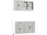 Vidaxl Set Di Armadietti Da Cucina 4 Pezzi Kalmar Grigio Sonoma In Legno