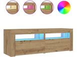 Syfax™ Comodini 2 Pz Con Luci Led Rovere Artigianale 60X35X40 Cm