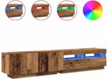 Syfax™ Mobile Porta Tv Con Led Legno Antico 200X35X40 Cm Truciolato
