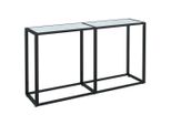 Syfax™ Tavolo Consolle Bianco Marmo 140X35X75,5 Cm In Vetro Temperato