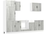 Syfax™ Set Mobili Da Cucina 7 Pz Kalmar Grigio Sonoma In Truciolato