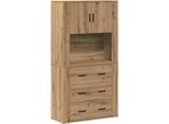 Syfax™ Credenza Rovere Artigianale 80 X 33 X 150 Cm Legno Multistrato