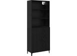 Syfax™ Credenza Rovere Nero 69,5 X 32,5 X 180 Cm Legno Multistrato