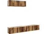 Syfax™ Mobili Tv A Parete 3 Pz Legno Antico 100X30X30 Cm In Truciolato