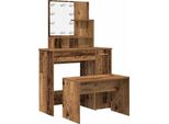 Syfax™ Set Tavolo Da Toeletta Con Led Legno Antico Legno Multistrato