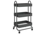 Carrello A 3 Livelli Antracite 43X34X79 Cm Acciaio