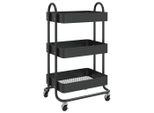 Syfax™ Carrello A 3 Livelli Nero 43X34X79 Cm In Acciaio