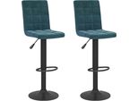 Syfax™ Sgabelli Da Bar 2 Pz Blu In Velluto