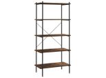 Syfax™ Scaffale Con 5 Mensole Nero E Naturale 80X40X163 Cm