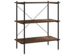 Syfax™ Scaffale Con 3 Mensole Nero E Naturale 80X40X92 Cm
