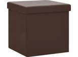 Syfax™ Sgabello Con Contenitore Pieghevole Marrone In Pvc
