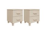 Syfax™ Comodini Hamar 2 Pz Ambra 40X35X44,5 Cm Legno Massello Di Pino