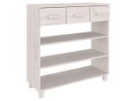 Syfax™ Tavolo Consolle Bianco 90X35X90 Cm Legno Massello Di Pino