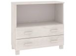 Syfax™ Credenza Hamar Bianca 85X35X80 Cm In Legno Massello Di Pino