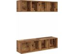 Syfax™ Set Mobile Tv 4 Pcs Legno Vecchio 37 X 37 X 72 Cm