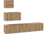 Syfax™ Set Mobile Tv 4 Pcs Rovere Artigianale Legno Multistrato