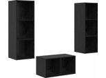 Syfax™ Set Mobile Tv Rovere Nero 37 X 37 X 107 Cm Legno Multistrato