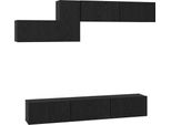 Syfax™ Set Mobile Tv Con Cassetto Rovere Nero Legno Multistrato