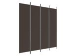 Syfax™ Divisorio A 4 Pannelli Marrone 200X200 Cm In Tessuto