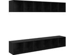 Syfax™ Set Mobile Tv 4 Pcs Rovere Nero 37 X 37 X 107 Cm