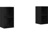 Syfax™ Set Mobile Tv 2 Pcs Rovere Nero 37 X 37 X 72 Cm