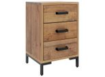 Syfax™ Comodino Marrone 40X30X55 Cm Legno Massello Di Pino Riciclato
