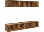 Syfax™ Set Mobile Tv 4 Pcs Legno Vecchio 37 X 37 X 107 Cm