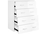 Syfax™ Credenza Con 4 Cassetti 60X30,5X71 Cm Bianco Lucido