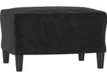Syfax™ Poggiapiedi Nero 60X50X41 Cm In Velluto