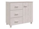 Syfax™ Credenza Hamar Bianca 90X40X80 Cm In Legno Massello Di Pino