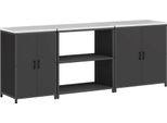 Syfax™ Set Di Stoccaggio Per Cucina Con Lo Scaffale 3 Pcs Nero Acciaio