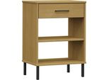 Syfax™ Mobile Consolle Gambe Metallo Marrone Legno Massello Pino Oslo