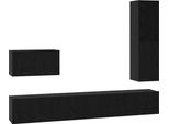 Vidaxl Set Di Mobili Tv 4 Pezzi Look Rovere Nero 200 X 30 X 30 Cm