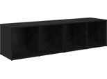 Syfax™ Set Mobile Tv 2 Pcs Rovere Nero 37 X 35 X 72 Cm