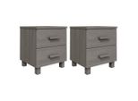 Syfax™ Comodini Hamar 2 Pz Grigio Chiaro 40X35X44,5 Cm Legno Di Pino