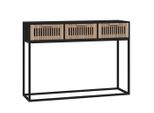 Syfax™ Tavolino Consolle Nero 105X30X75 Cm Legno Multistrato E Ferro