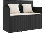 Syfax™ Panca Da Giardino Con Cuscini Nera In Polyrattan