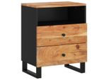 Syfax™ Comodino 50X33X62 Cm Legno Massello Acacia E Legno Multistrato