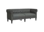 Syfax™ Divano Chesterfield A 2 Posti Grigio Scuro In Tessuto