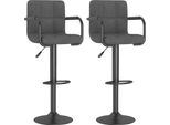 Syfax™ Sgabelli Da Bar 2 Pz Grigio Scuro In Velluto