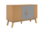 Syfax™ Credenza Olden Grigia E Marrone 114X43X73,5 Cm Massello Di Pino