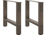 Syfax™ Gambe Per Tavolino Da Caffè In Acciaio Naturale 2 Pz 50X(42-43) Cm Acciaio
