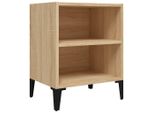 Syfax™ Comodino Con Gambe In Metallo Rovere Sonoma 40X30X50 Cm