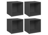 Syfax™ Mobili Porta Tv 4 Pz Grigi 37X35X37 Cm In Legno Multistrato