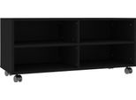 Syfax™ Mobile Tv Con Ruote Nero 90X35X35 Cm In Legno Multistrato